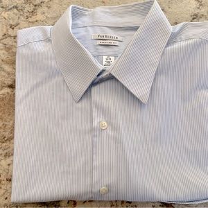 Van Heusen Mens Point Collar Long Sleeve Wrinkle Free Dress Shirt